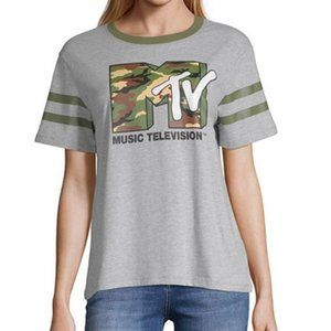 𝅺mtv Crew Neck Short Sleeve Graphic T-Shirt, size small